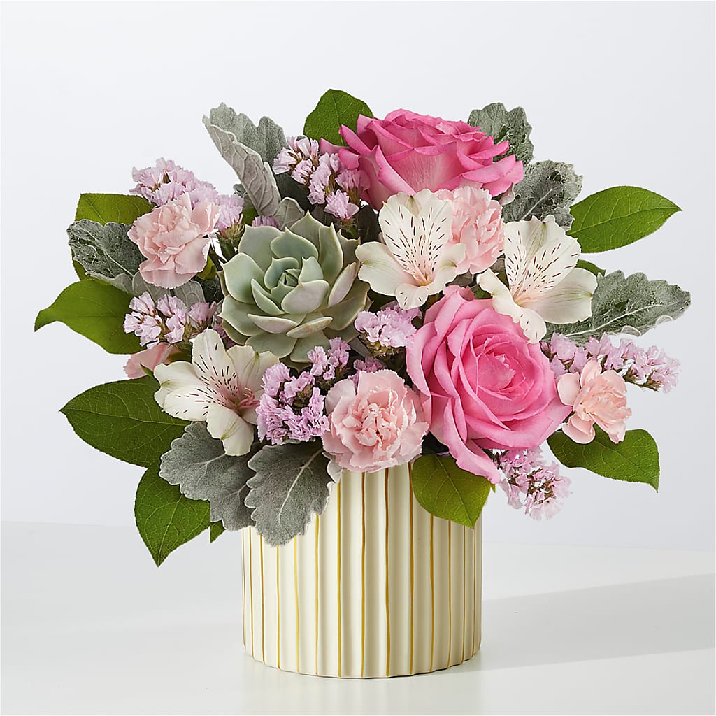 Dusty Rose Bouquet with Ivory Vase – LILY'S FLORAL DESIGN & GIFTS, Aberdeen SD