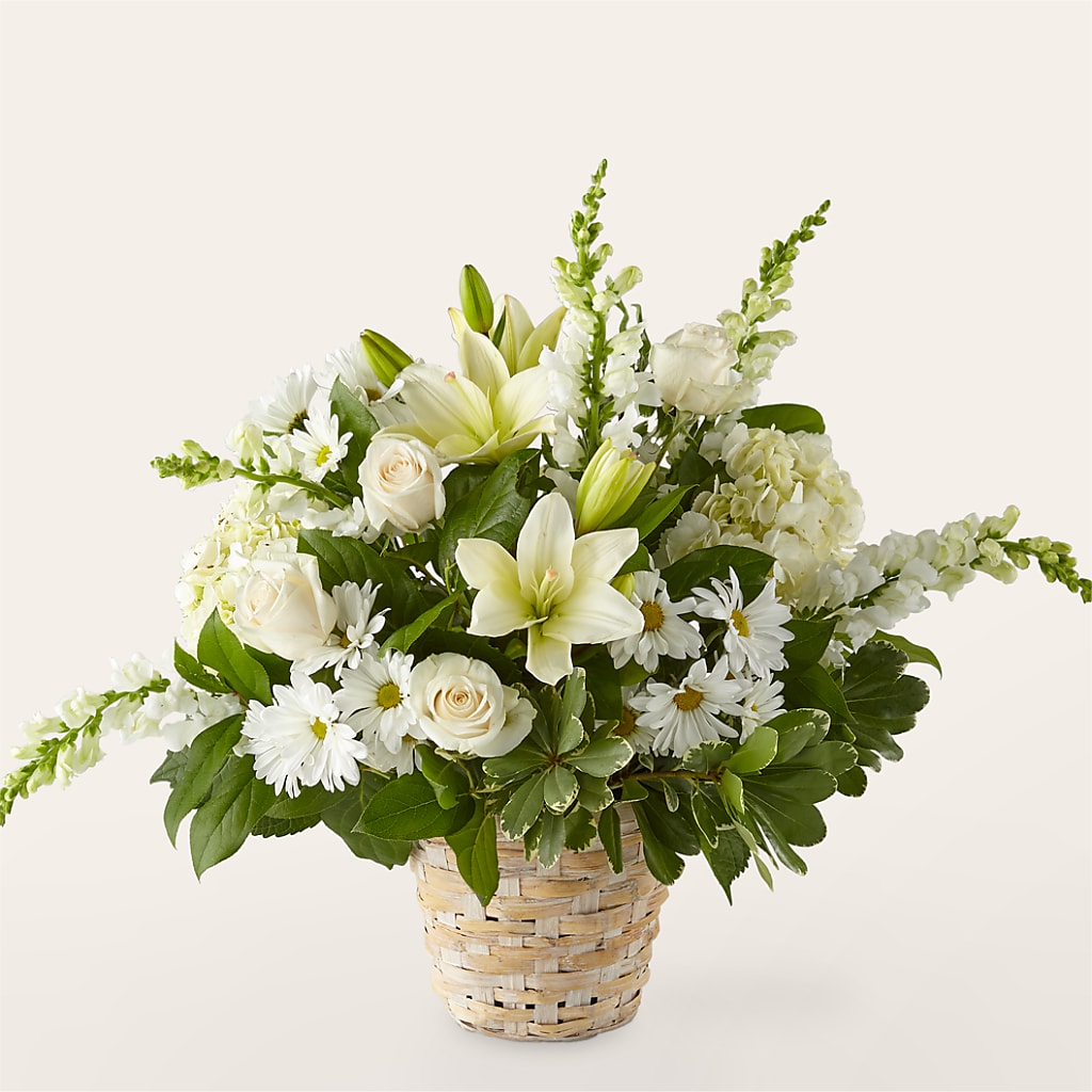 Ivory Elegance Floral Basket – LILY'S FLORAL DESIGN & GIFTS, Aberdeen SD