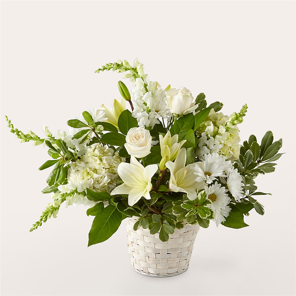 Ivory Elegance Floral Basket – LILY'S FLORAL DESIGN & GIFTS, Aberdeen SD