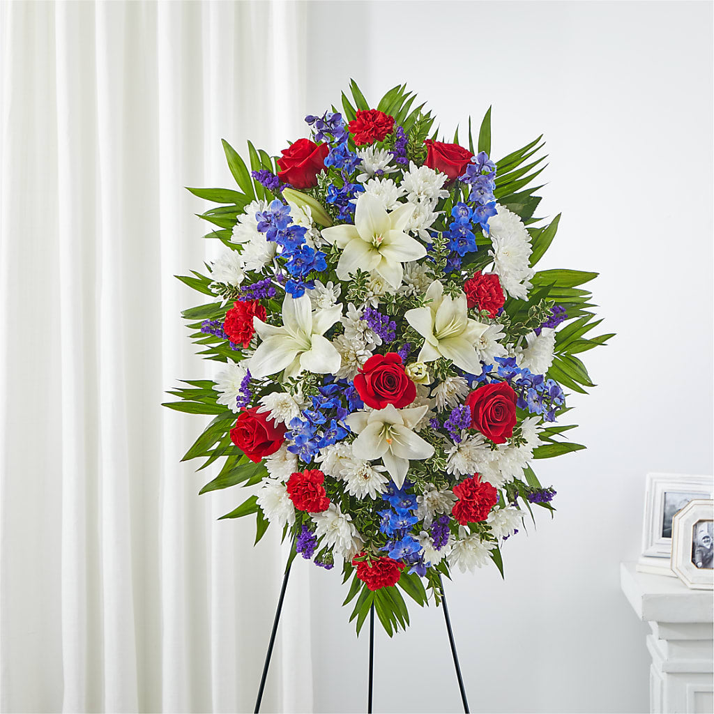 Cherished Service Standing Spray – LILY'S FLORAL DESIGN & GIFTS, Aberdeen SD