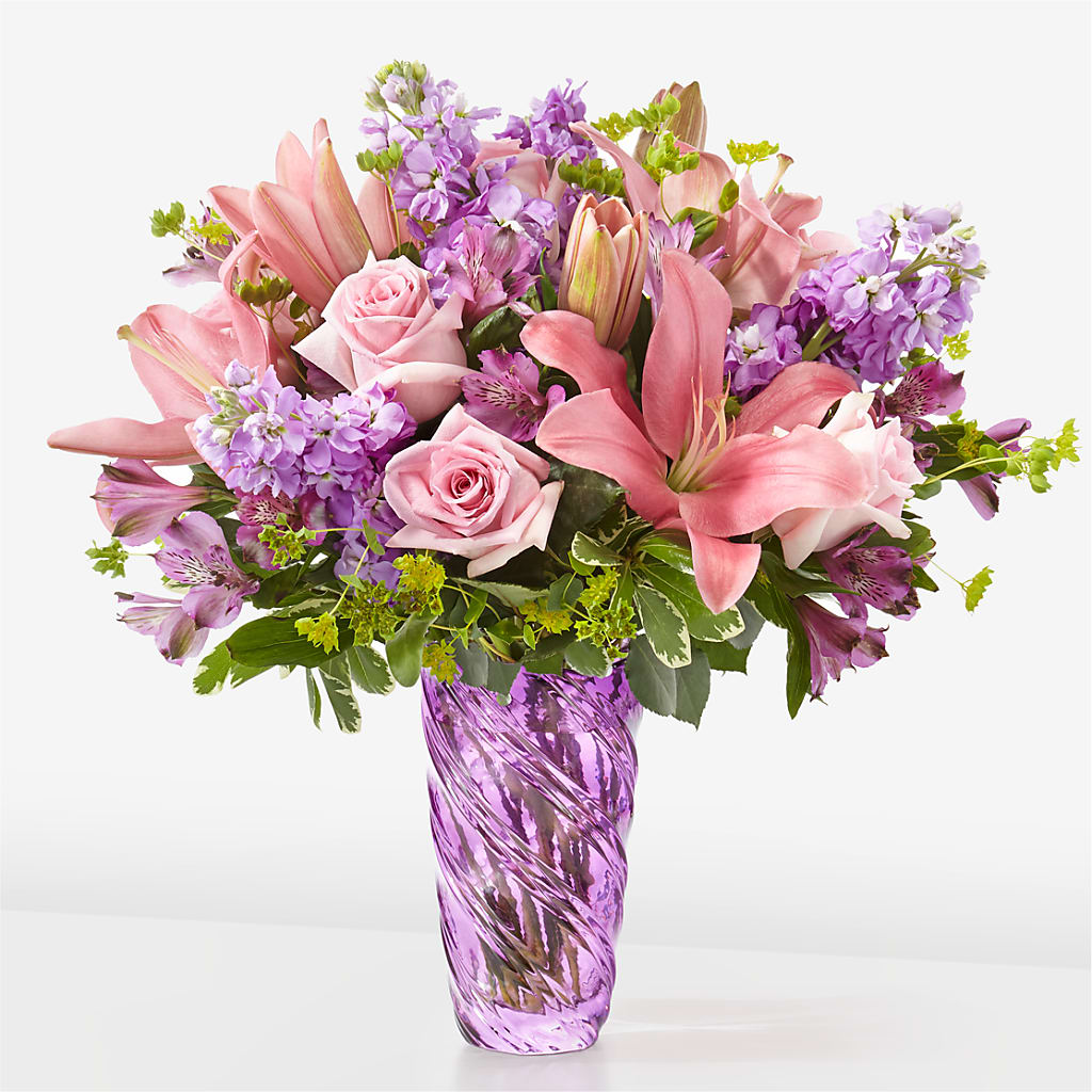 Precious Petals Bouquet with Luxe Swirl Vase – LILY'S FLORAL DESIGN & GIFTS, Aberdeen SD