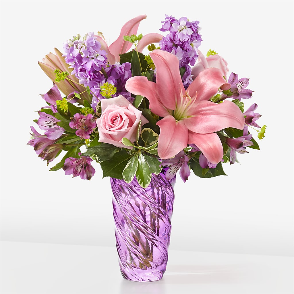 Precious Petals Bouquet with Luxe Swirl Vase – LILY'S FLORAL DESIGN & GIFTS, Aberdeen SD