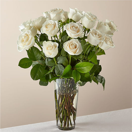Long Stem White Rose Bouquet – LILY'S FLORAL DESIGN & GIFTS, Aberdeen SD