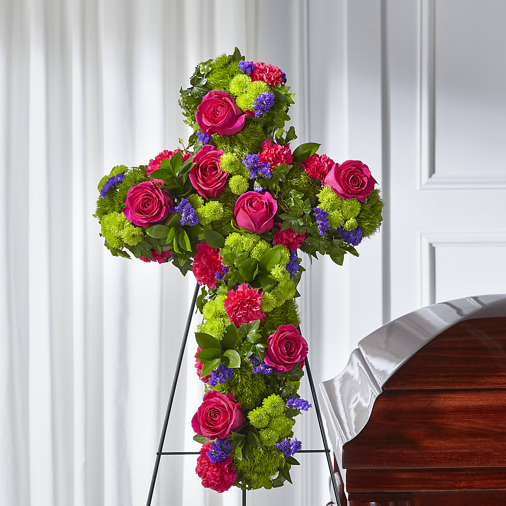 Tribute Rose Floral Cross – LILY'S FLORAL DESIGN & GIFTS, Aberdeen SD