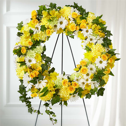Golden Remembrance Wreath – LILY'S FLORAL DESIGN & GIFTS, Aberdeen SD