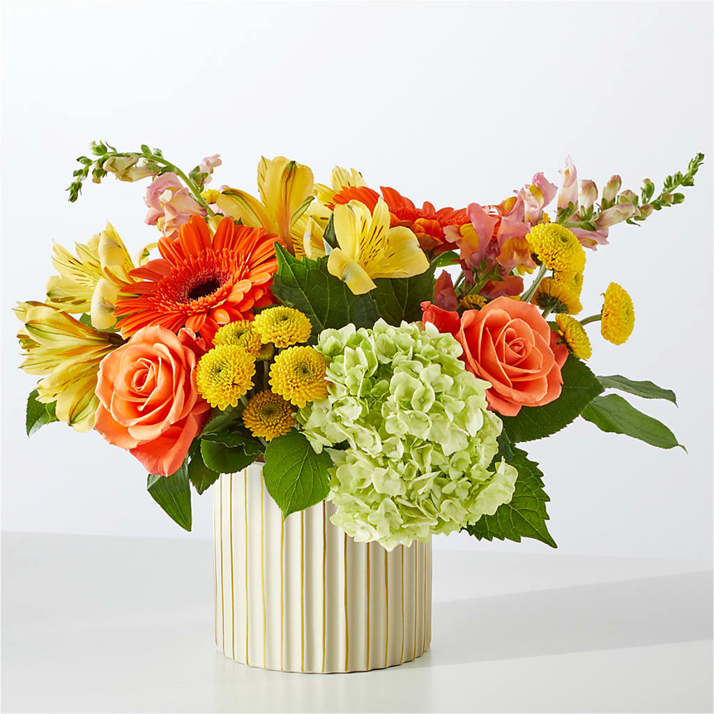 Autumn Sunshine Bouquet with Ivory Vase – LILY'S FLORAL DESIGN & GIFTS, Aberdeen SD