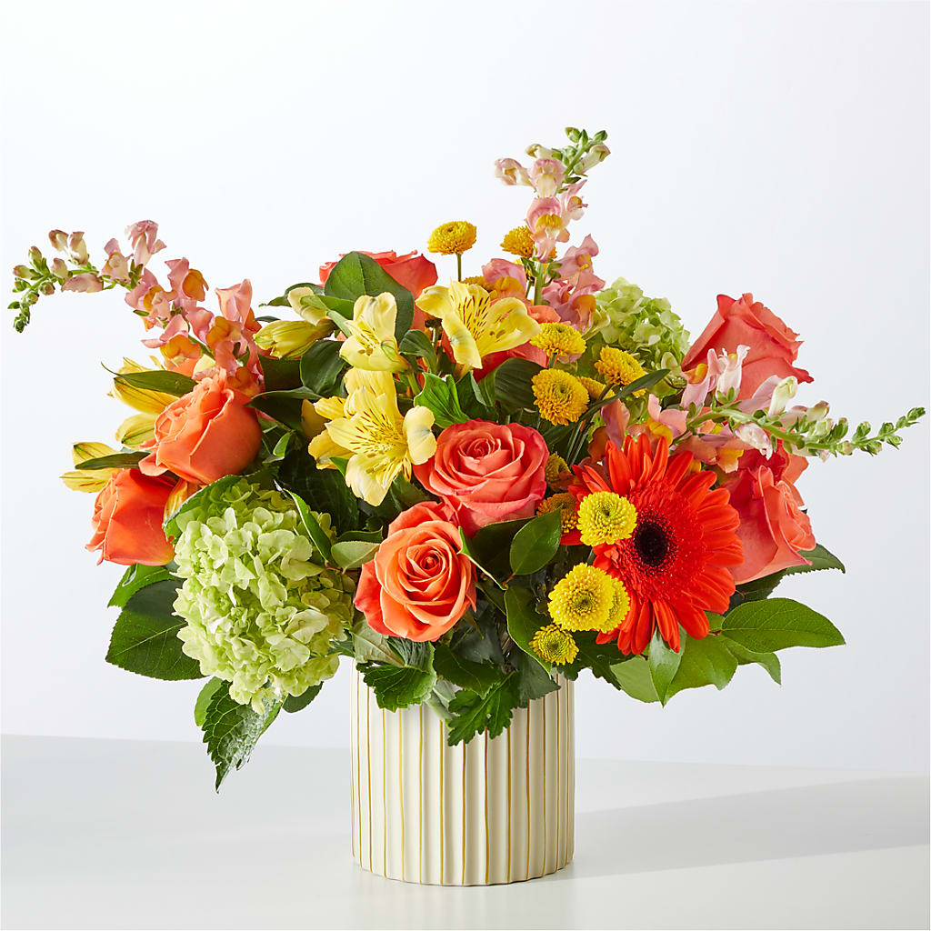 Autumn Sunshine Bouquet with Ivory Vase – LILY'S FLORAL DESIGN & GIFTS, Aberdeen SD