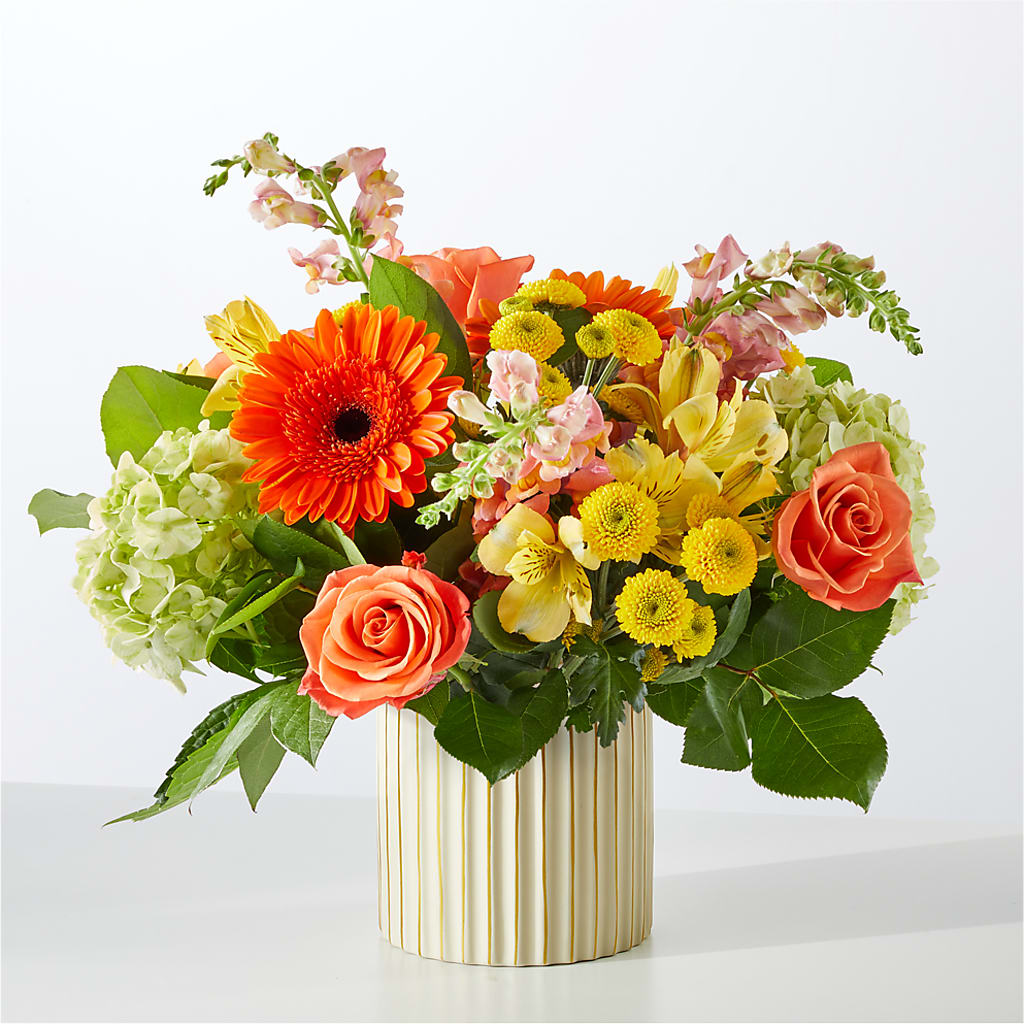 Autumn Sunshine Bouquet with Ivory Vase – LILY'S FLORAL DESIGN & GIFTS, Aberdeen SD