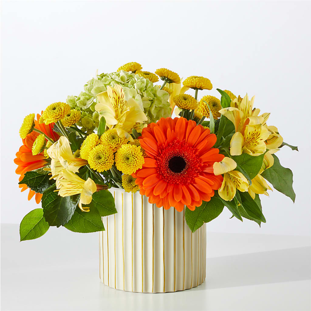 Autumn Sunshine Bouquet with Ivory Vase – LILY'S FLORAL DESIGN & GIFTS, Aberdeen SD